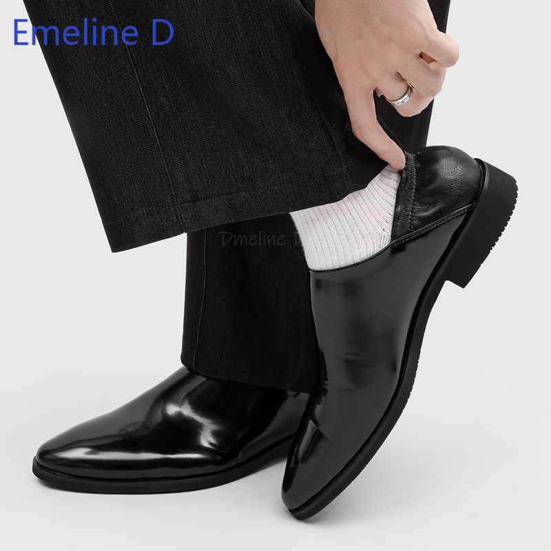 Men'S Urban Formal Wear - Male Glossy Patent Leather Loafers Two