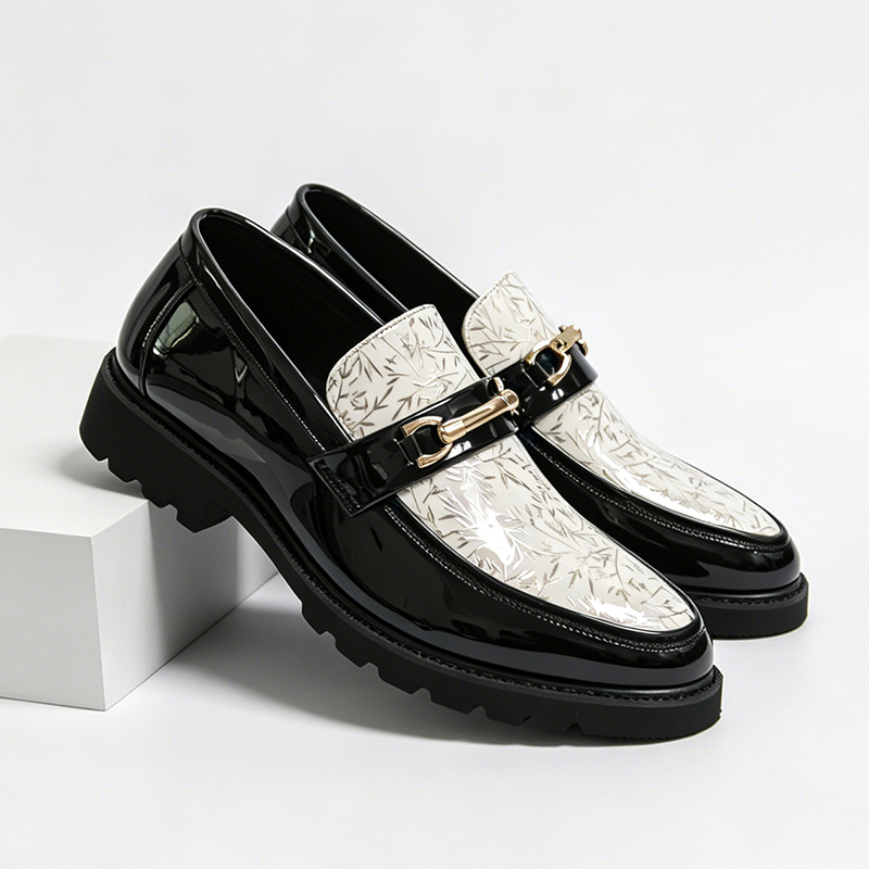 Men'S Formal Attire - Men Two Tone Bamboo Print Patent