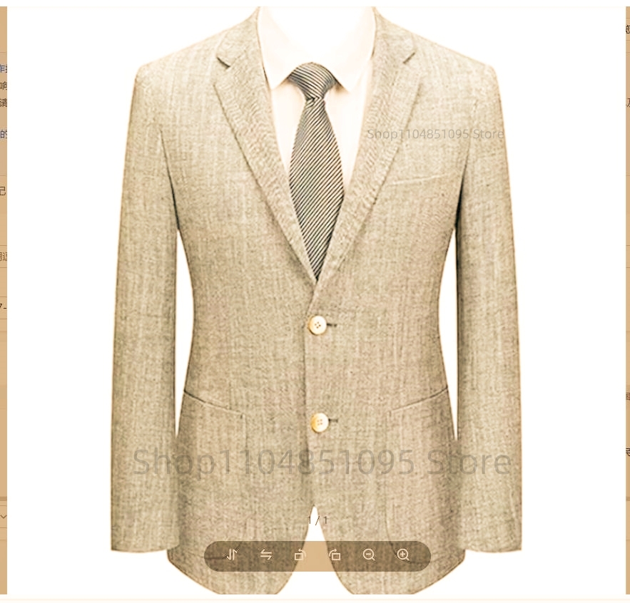 Men Formal Wear Summer - Men's Slim Fit Linen Suit Blazer