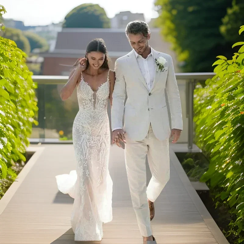 Men Formal Wear Summer - Linen Wedding Tuxedo For Men Summer