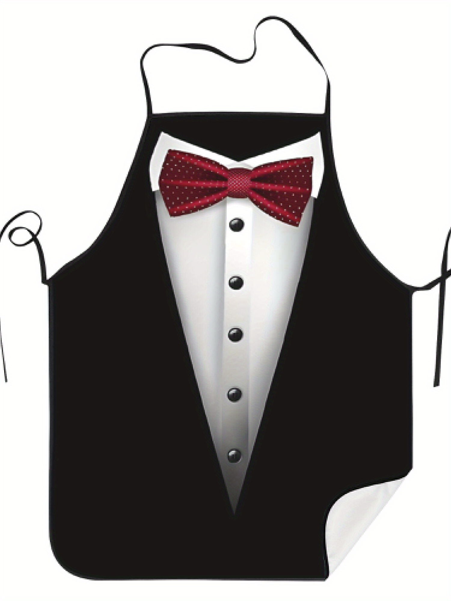 Men Formal Wear Red - Tuxedo Apron Red Bow Tie Kitchen