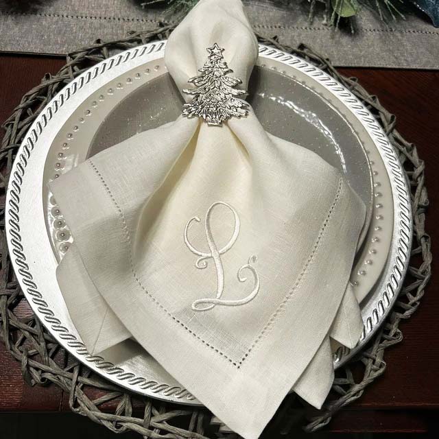 Luxury Square Napkin For Dinin - Monogrammed Handkerchief ulasan dan harga