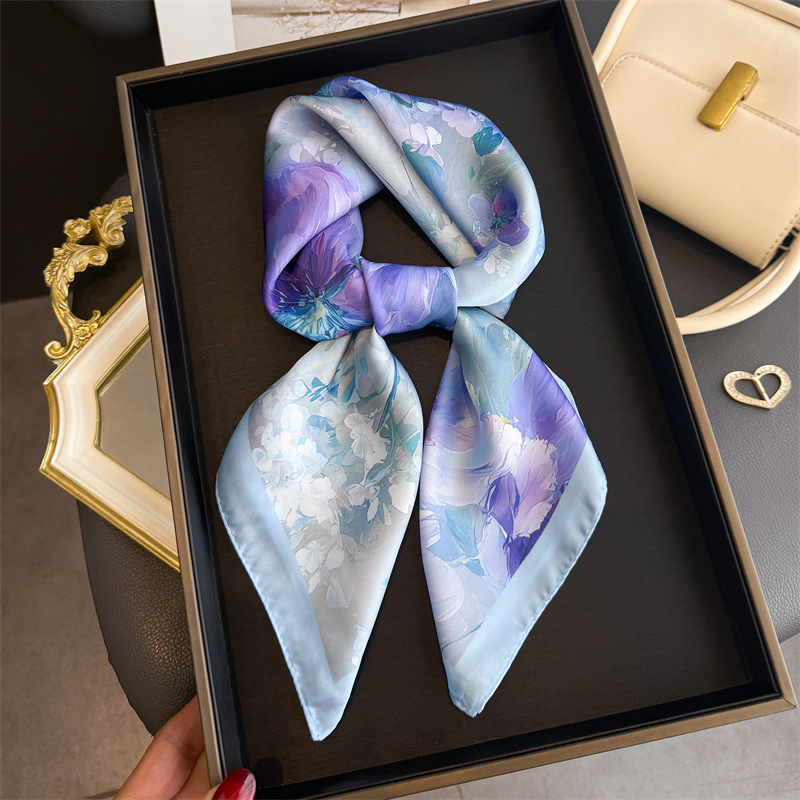 2026 New Floral Print Silk Squ - Silk Tie Woven ulasan dan harga