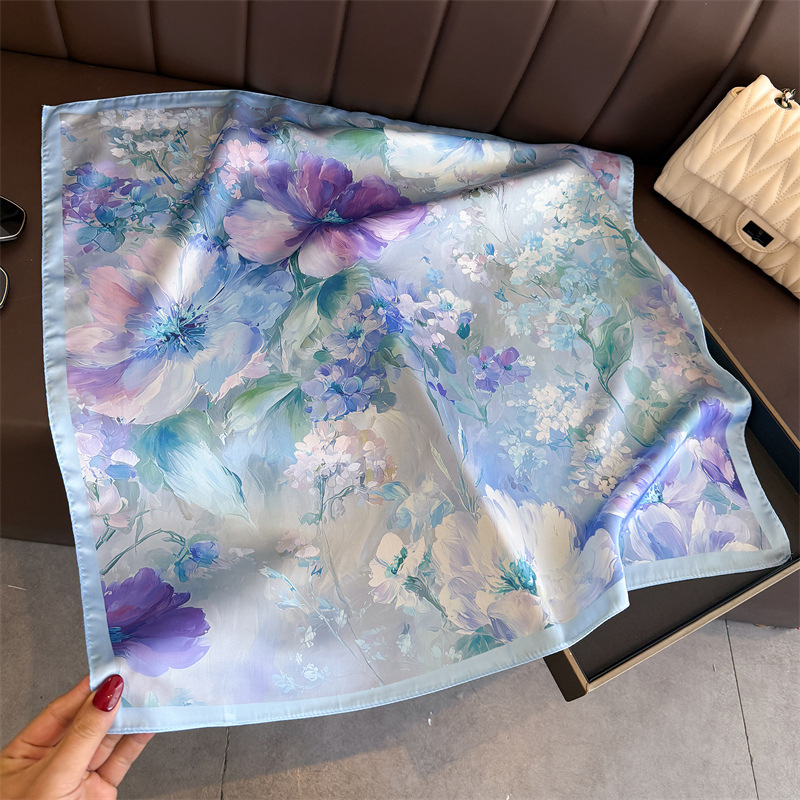 2026 New Floral Print Silk Squ - Silk Tie Woven ulasan dan harga
