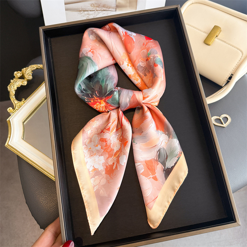 2026 New Floral Print Silk Squ - Silk Tie Woven ulasan dan harga