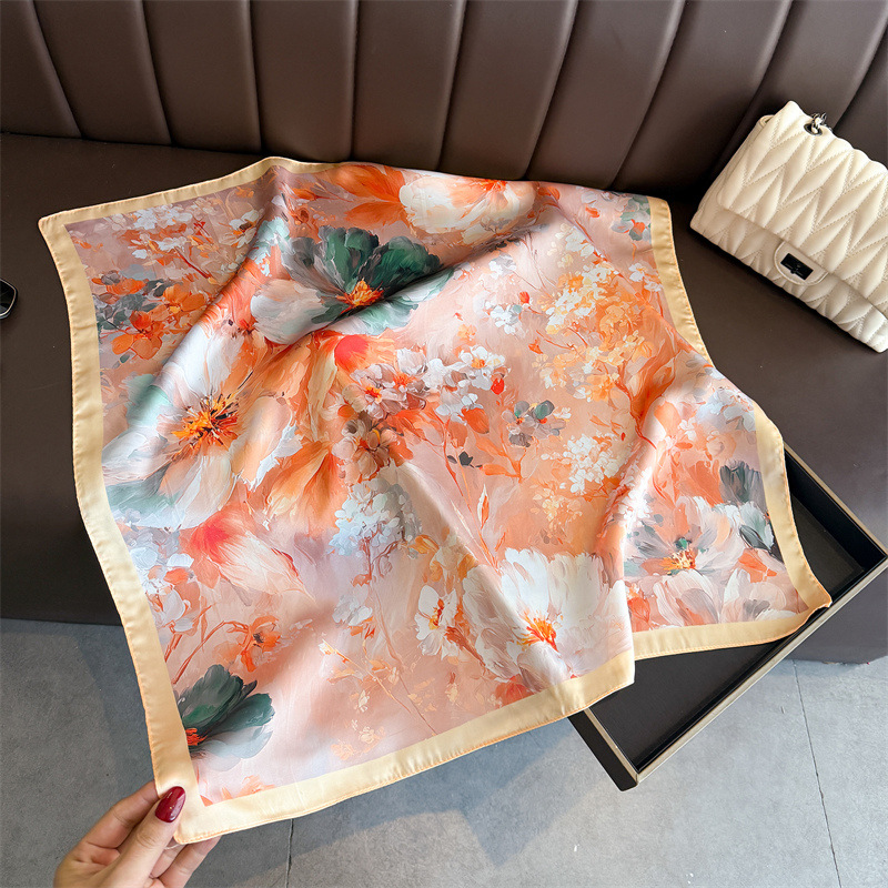 2026 New Floral Print Silk Squ - Silk Tie Woven ulasan dan harga