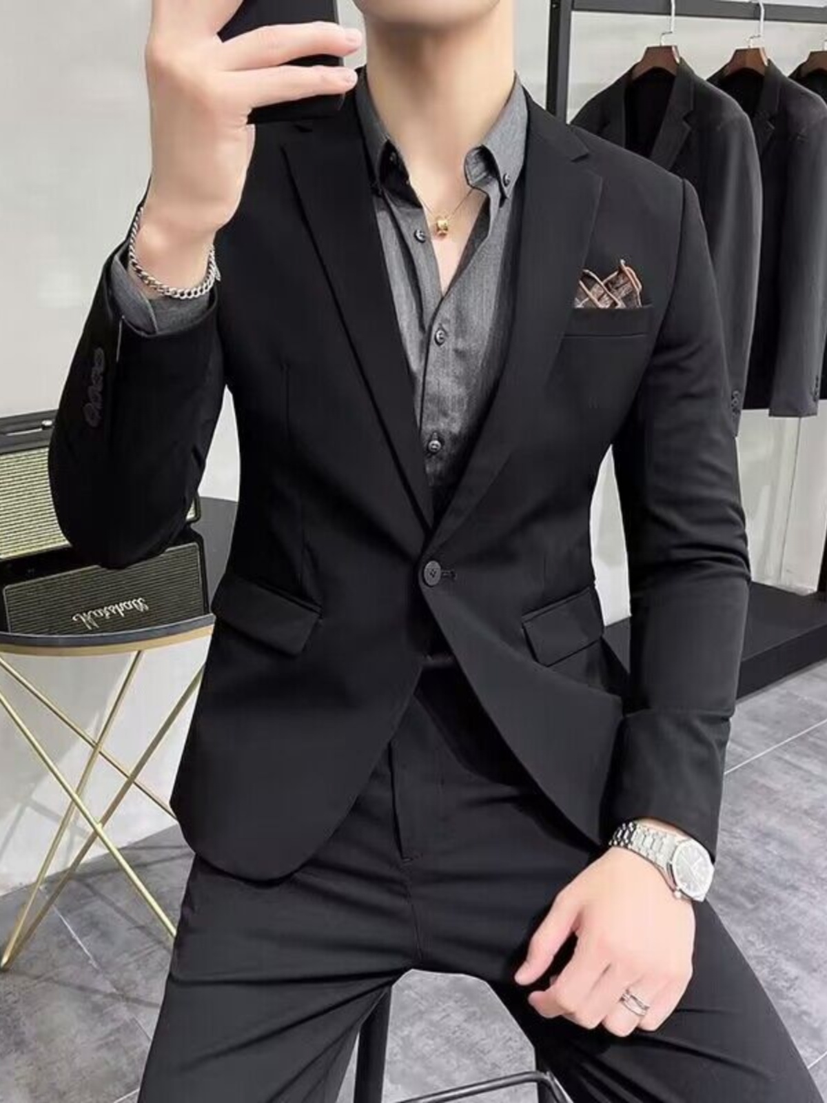 Business Casual Slim Fit Three - Men'S Urban Formal Wear ulasan dan harga