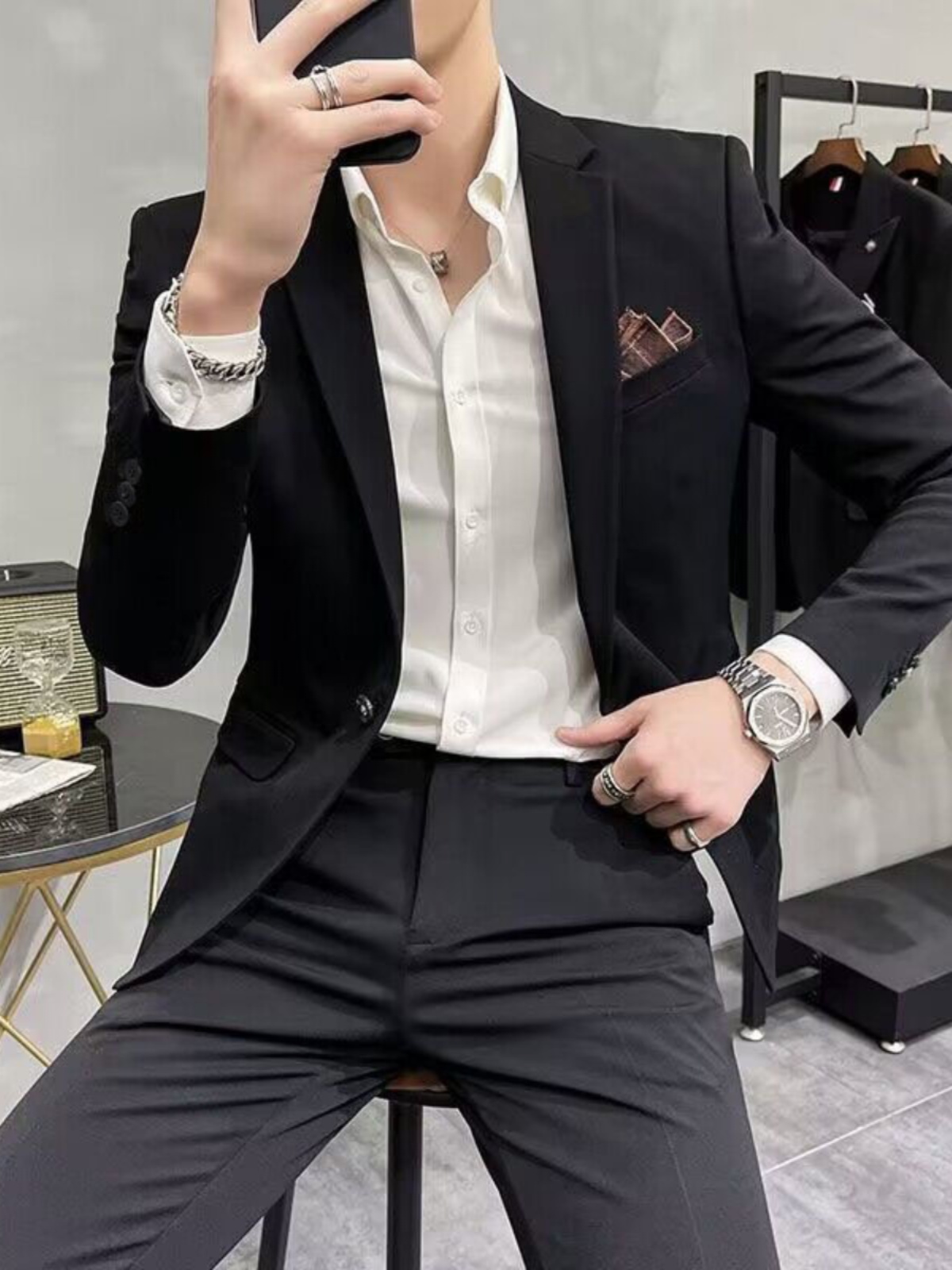 Business Casual Slim Fit Three - Men'S Urban Formal Wear ulasan dan harga