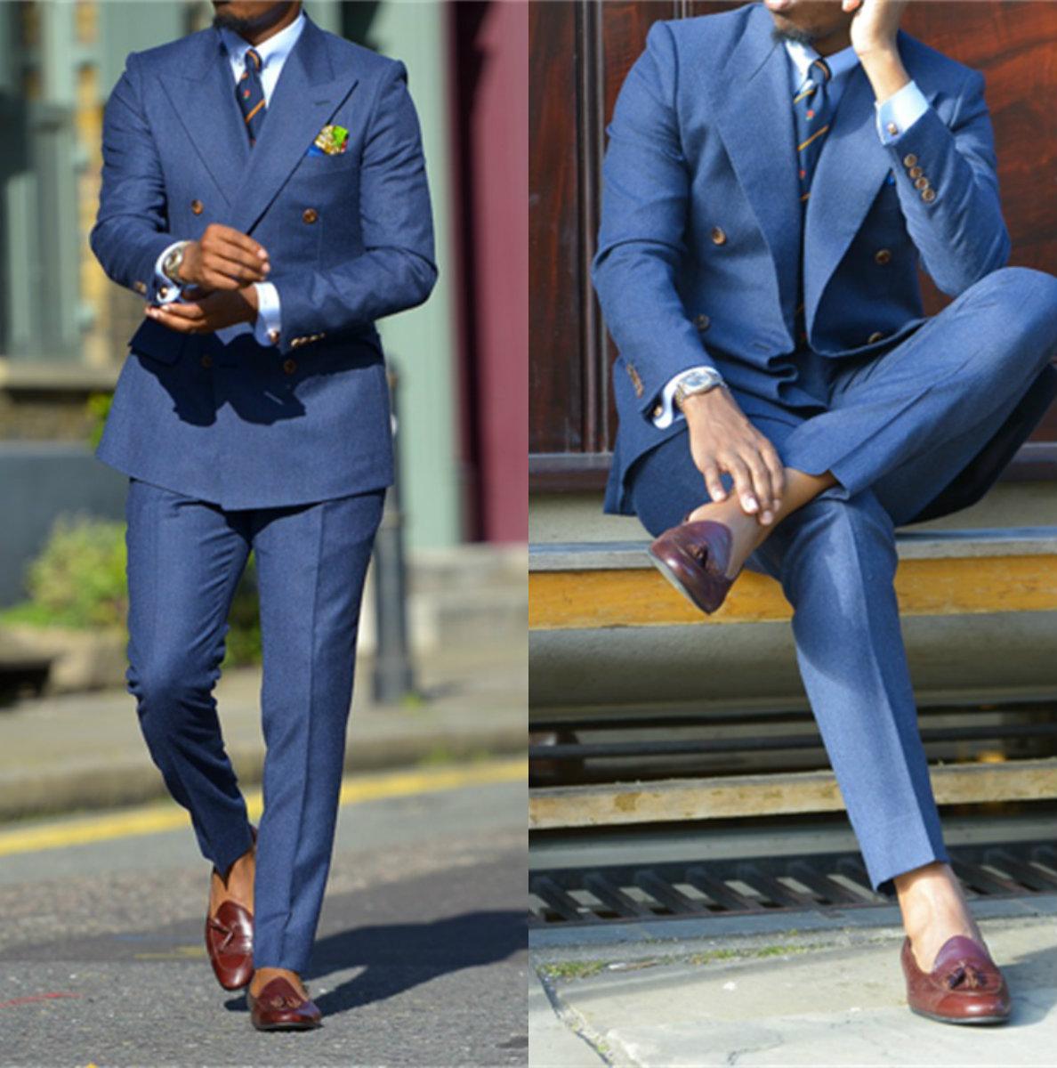 Dark Blue Formal Mens Suits Tw - Men Formal Wear For Wedding ulasan dan harga