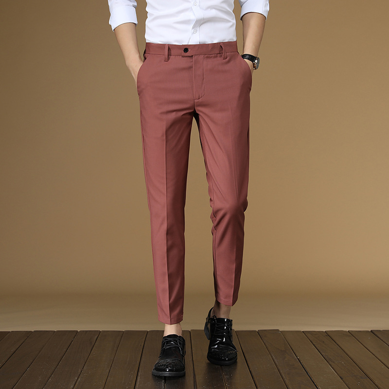 Summer Suit Pants Men Red Blac - Men Formal Wear Red ulasan dan harga