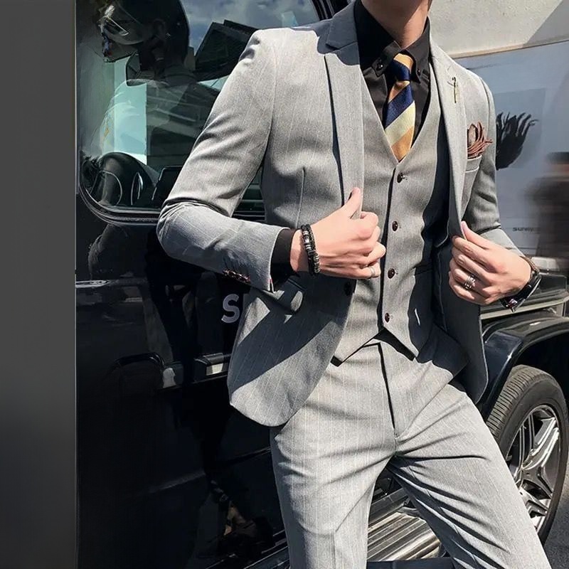 Slim Fit Tee Piece Suit Weddin - Men'S Urban Formal Wear ulasan dan harga