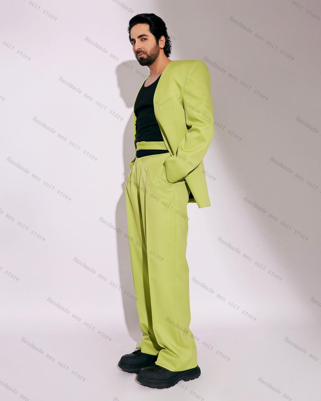Fashion Green Men Suit Set 2 P - Men'S Formal Wear For Wedding Guest ulasan dan harga