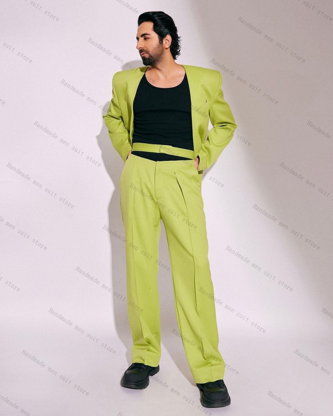 Fashion Green Men Suit Set 2 P - Men'S Formal Wear For Wedding Guest ulasan dan harga