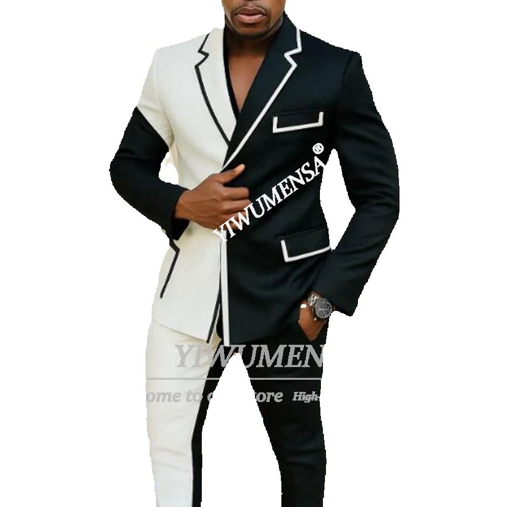 Male Fashion Spliced Suits Dou - Men'S Formal Attire ulasan dan harga