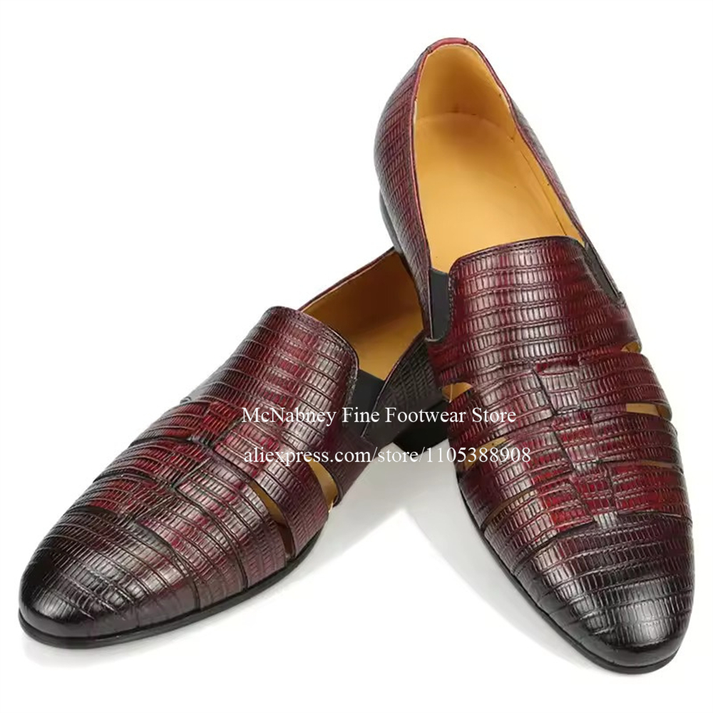 Breathable Cutout Burgundy Bla - Men Formal Wear Summer ulasan dan harga