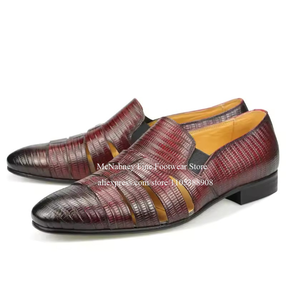 Breathable Cutout Burgundy Bla - Men Formal Wear Summer ulasan dan harga