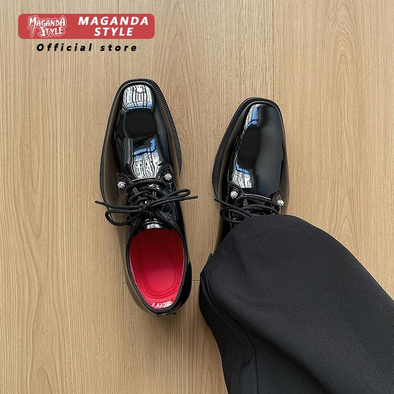 New Derby leather shoes for me - Men Formal Wear Red ulasan dan harga