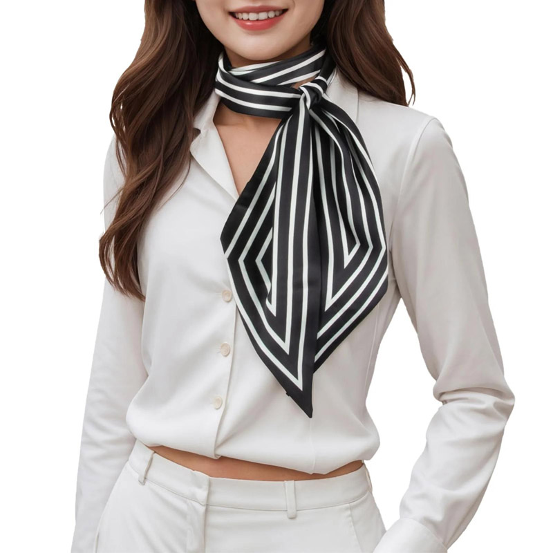 Fashion Stripes Hair Ribbon Sc - Silk Tie Woven ulasan dan harga