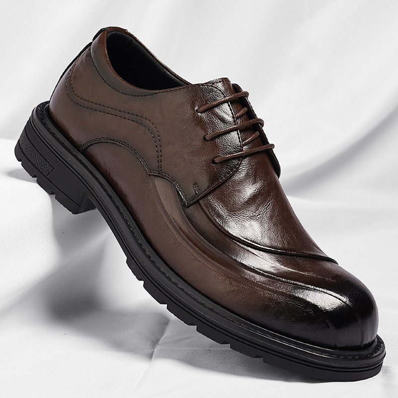 Brown Burnished Genuine Leathe - Men Formal Wear For Wedding ulasan dan harga