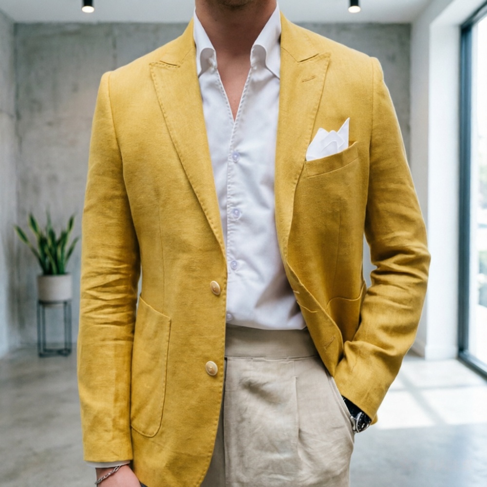 Linen Sage Green Men Suits 2 P - Men'S Semi Formal Office Wear ulasan dan harga