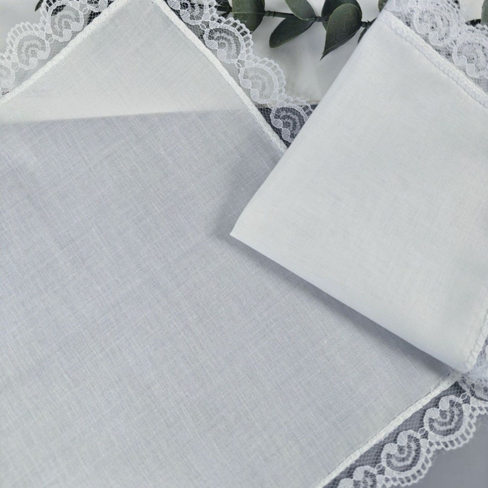 6Pcs New Pure White Lace Handk - Monogrammed Handkerchief ulasan dan harga