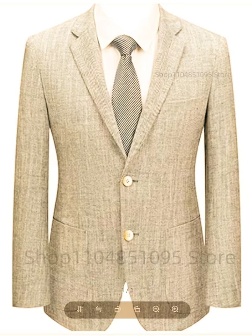 Men's Slim Fit Linen Suit Blaz - Men Formal Wear Summer ulasan dan harga