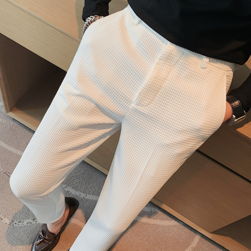2024 Autumn New Waffle Stretch - Young Men Formal Wear ulasan dan harga