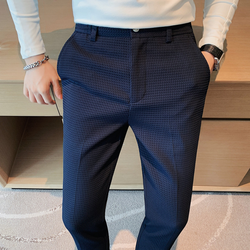 2024 Autumn New Waffle Stretch - Young Men Formal Wear ulasan dan harga