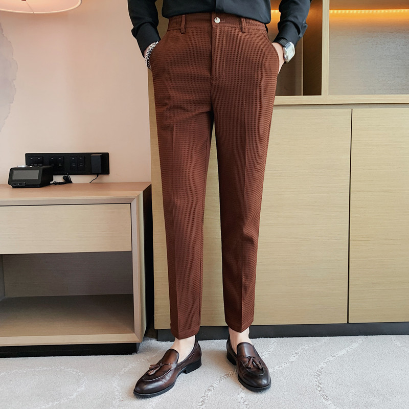 2024 Autumn New Waffle Stretch - Young Men Formal Wear ulasan dan harga