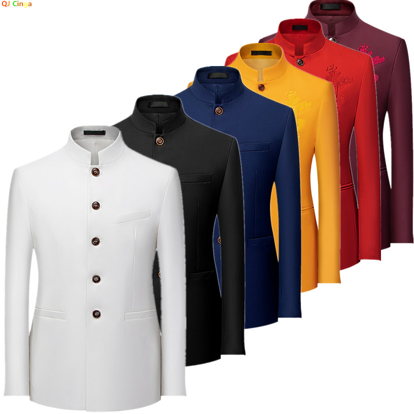 2026 Men's Chinese Style Long  - Men Formal Wear Red ulasan dan harga