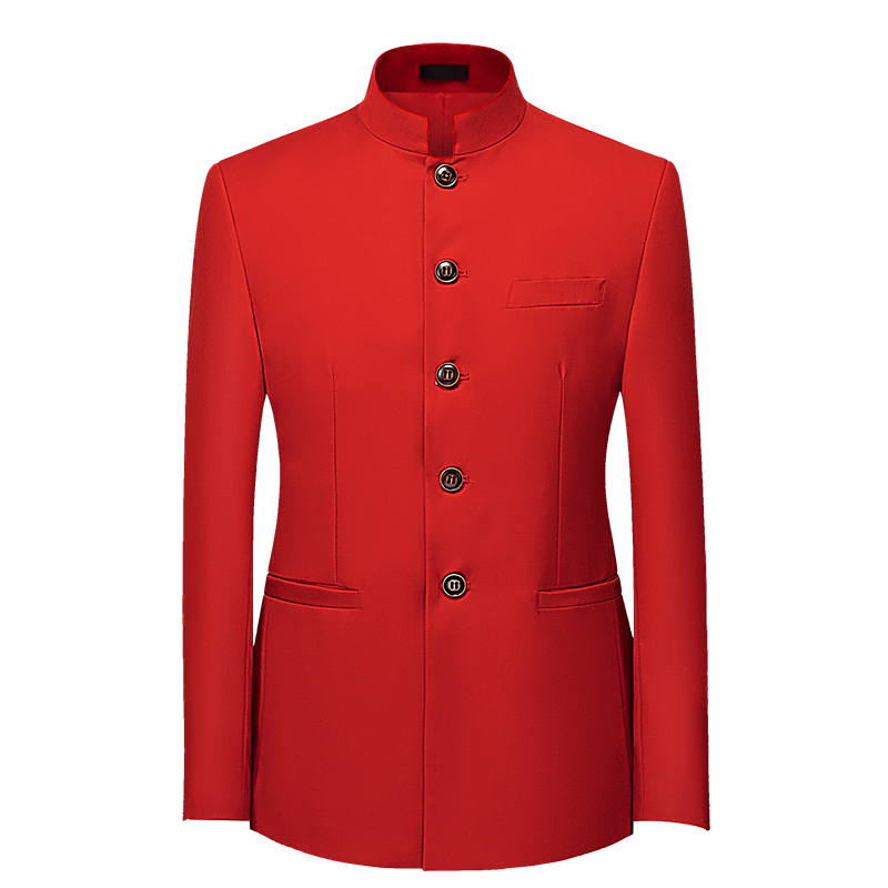 2026 Men's Chinese Style Long  - Men Formal Wear Red ulasan dan harga