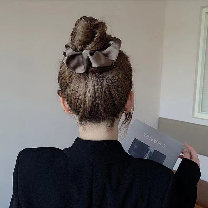 3Pcs Luxury Satin Hair Scrunch - Silk Tie Woven ulasan dan harga