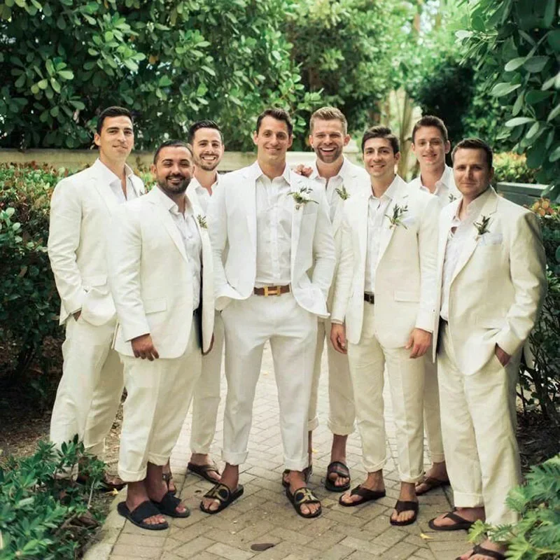 Linen Wedding Tuxedo For Men S - Men Formal Wear Summer ulasan dan harga