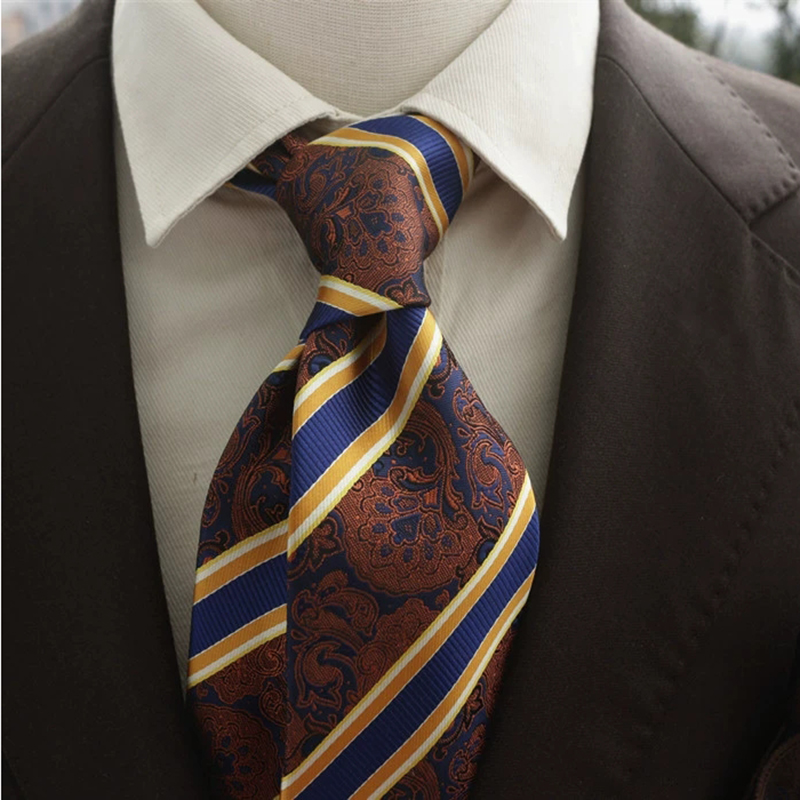 New Trendy Navy Brown Neckties - Men Formal Wear With Tie ulasan dan harga