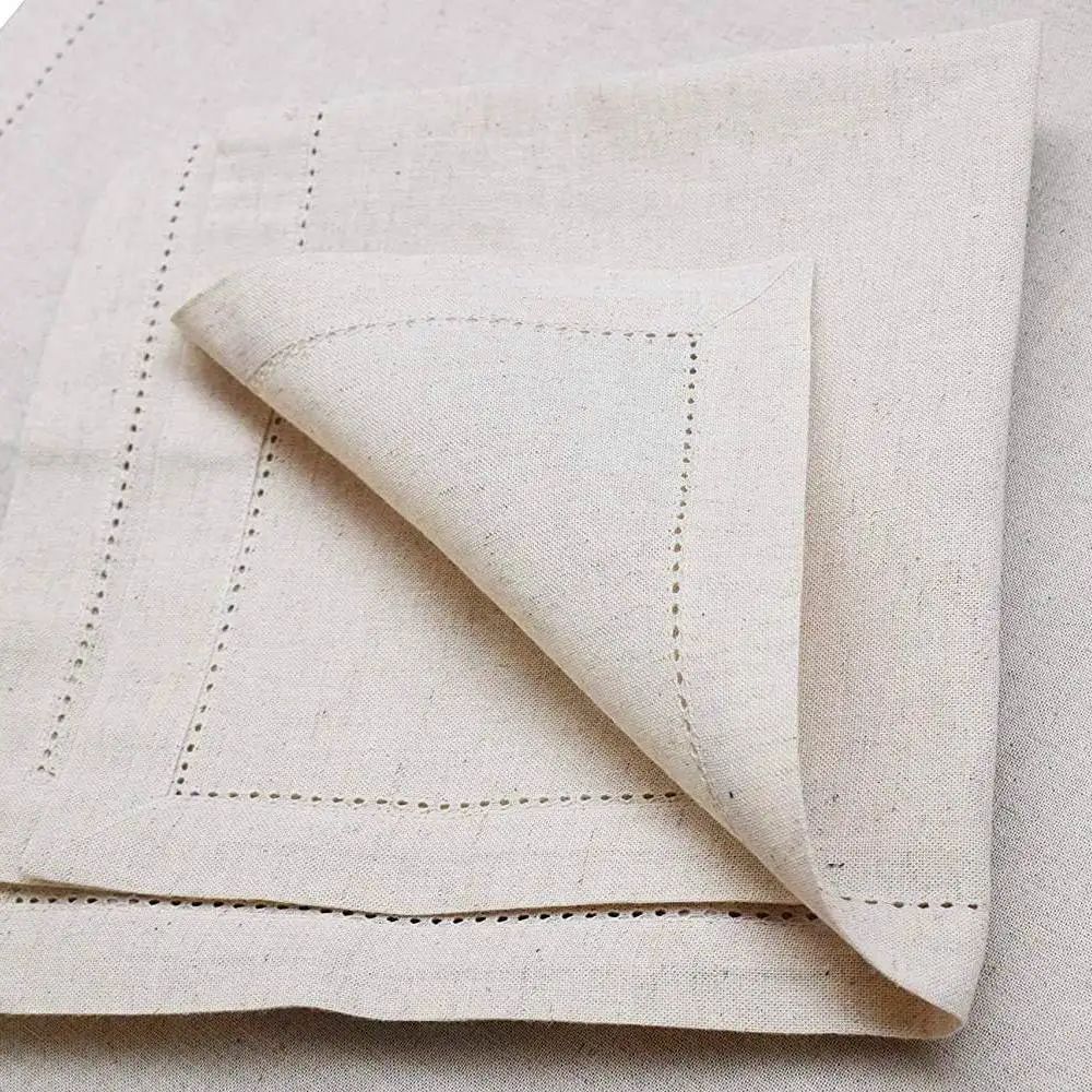 6 Pieces Linen napkins White T - Monogrammed Handkerchief ulasan dan harga