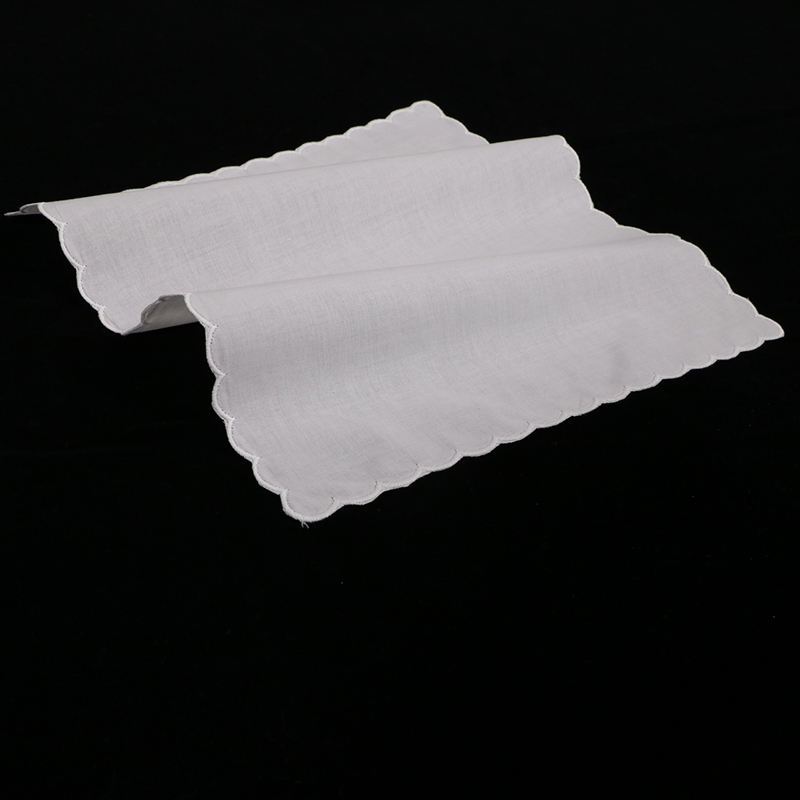 A011 White Cotton Shell edge H - Monogrammed Handkerchief ulasan dan harga