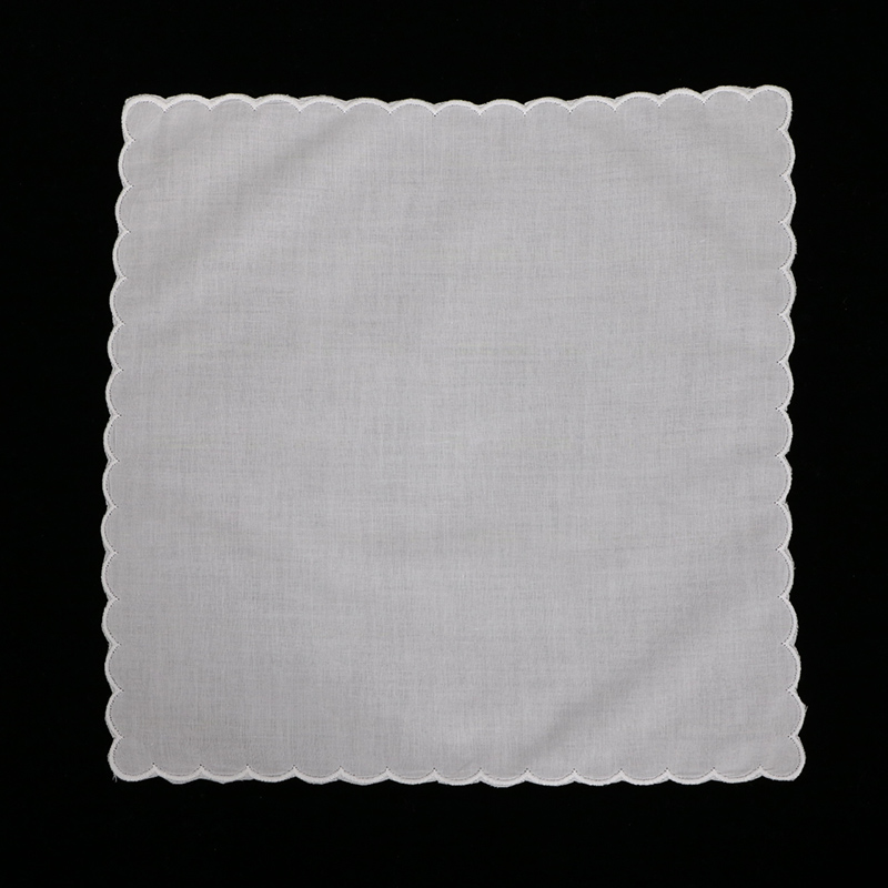 A011 White Cotton Shell edge H - Monogrammed Handkerchief ulasan dan harga