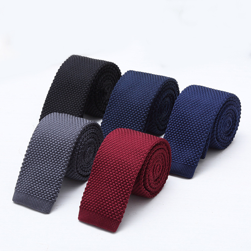 6cm Solid Black White Knitted  - Men Formal Wear With Tie ulasan dan harga