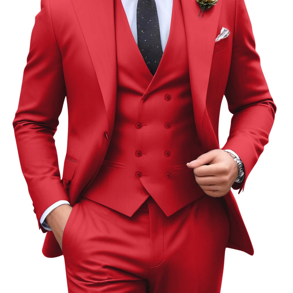3 Pieces Solid Color Men Suits - Men Formal Wear For Wedding ulasan dan harga