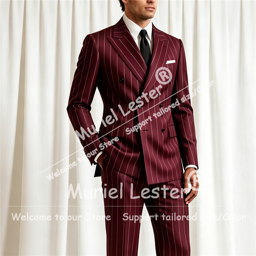Elegant Stripes Suit Men 2 Pie - Men'S Formal Attire ulasan dan harga