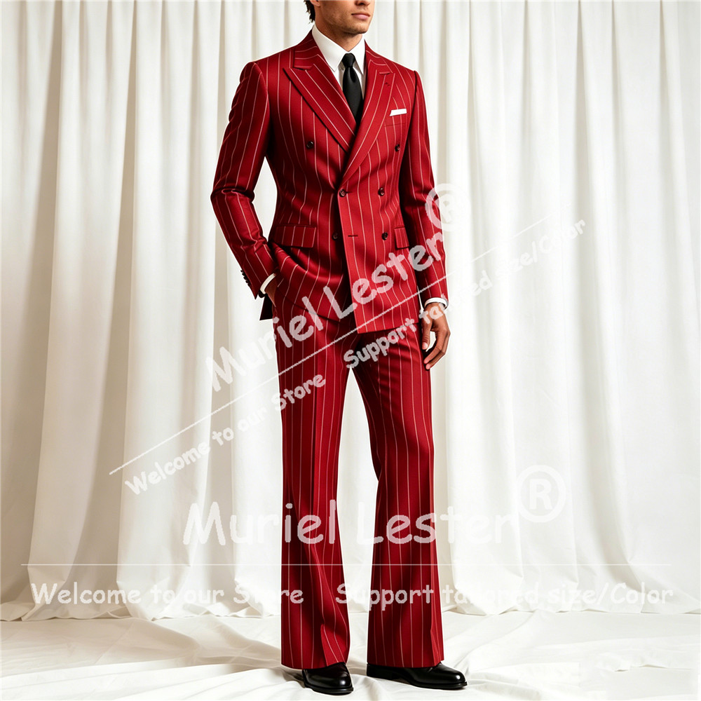 Elegant Stripes Suit Men 2 Pie - Men'S Formal Attire ulasan dan harga