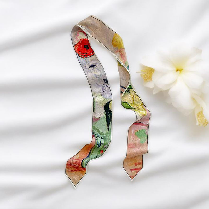 Prints Long Hairband Skinny Ne - Silk Tie Woven ulasan dan harga