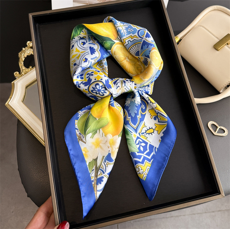 2026 New Fruit Print Silk Squa - Silk Tie Woven ulasan dan harga