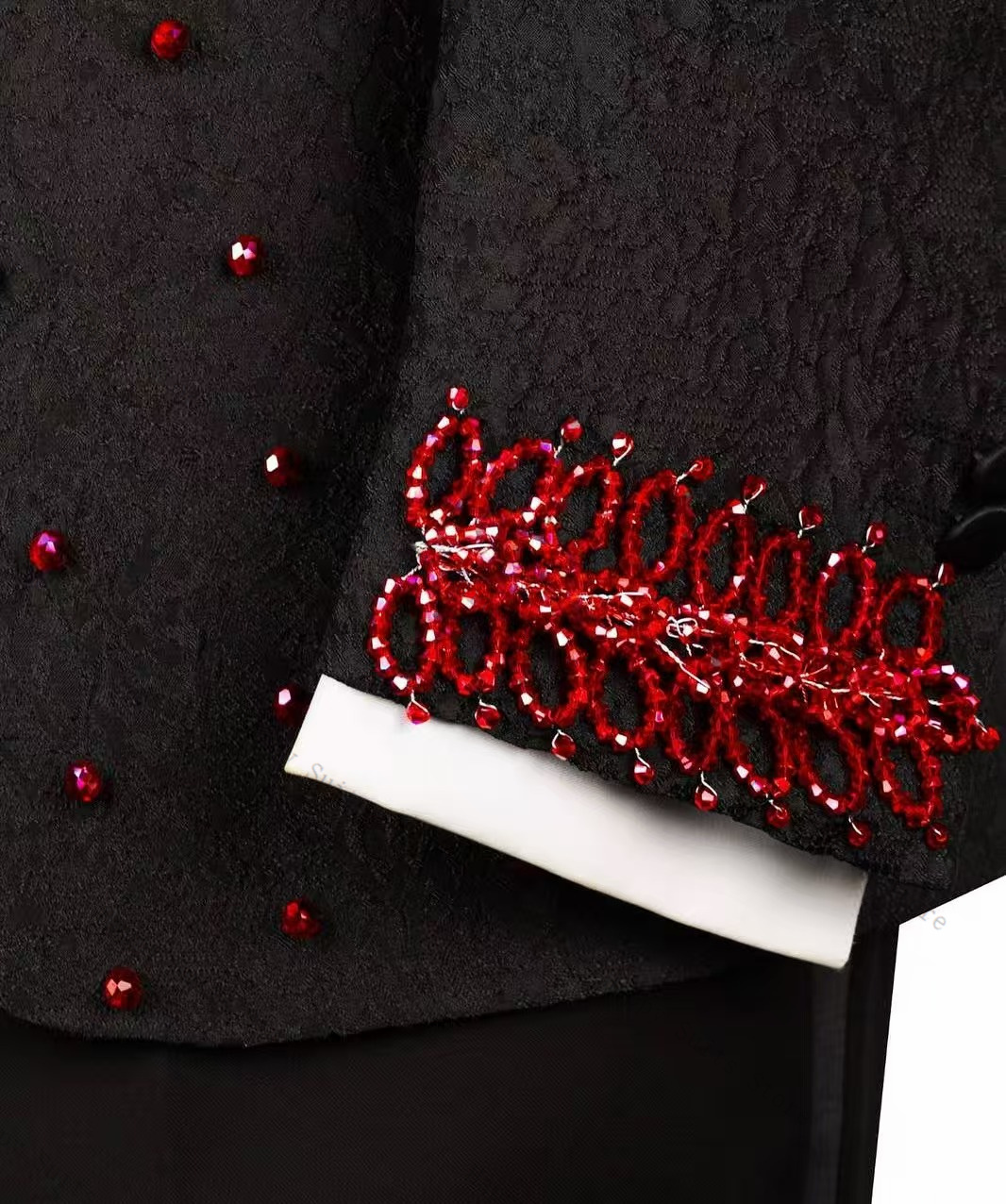 Red Crystals Men Suit Set 2 Pc - Men Formal Wear Red ulasan dan harga