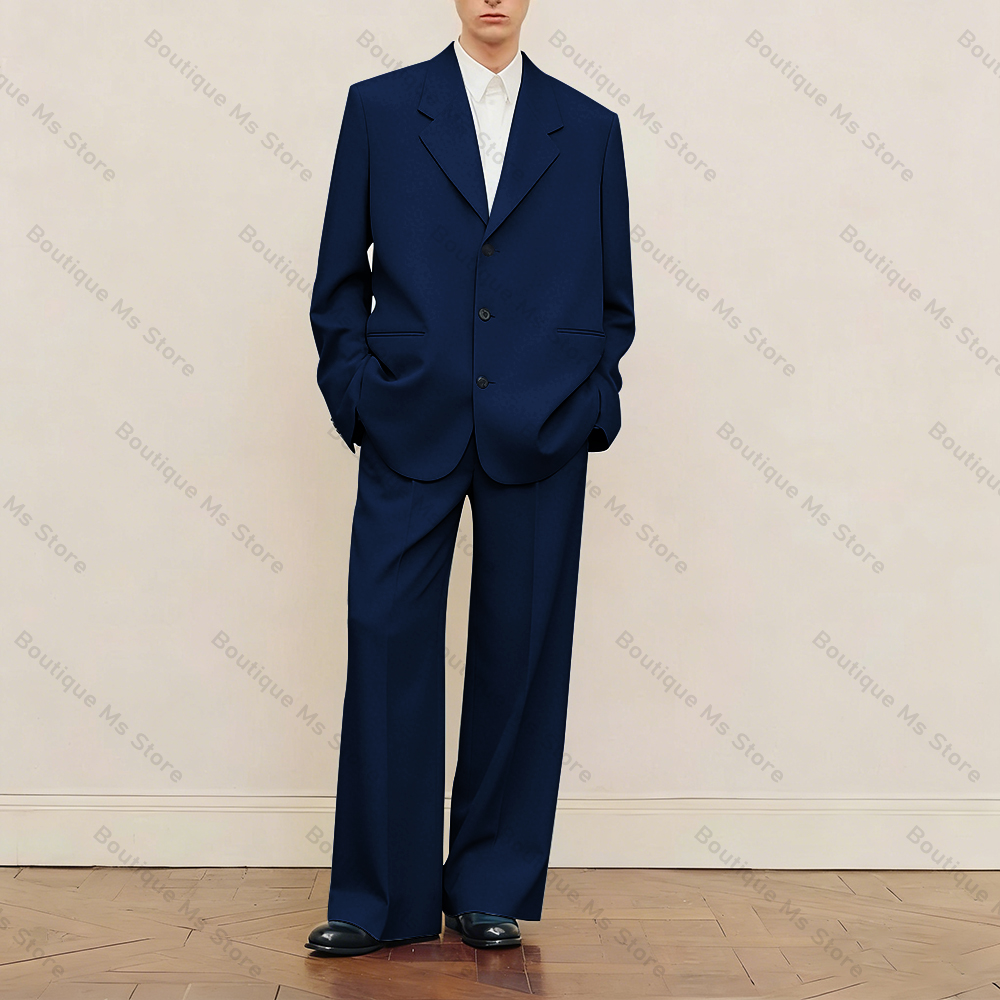 Men's Black Oversized Suit Set - Men Formal Wear For Wedding ulasan dan harga