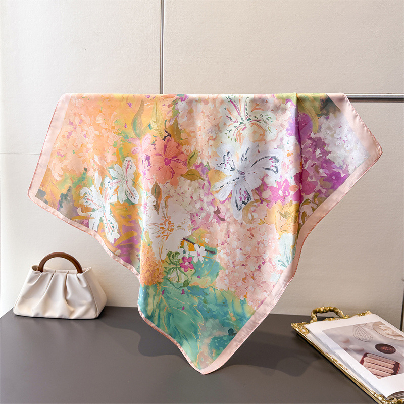 70*70cm Square Silk Scarf for  - Silk Tie Woven ulasan dan harga