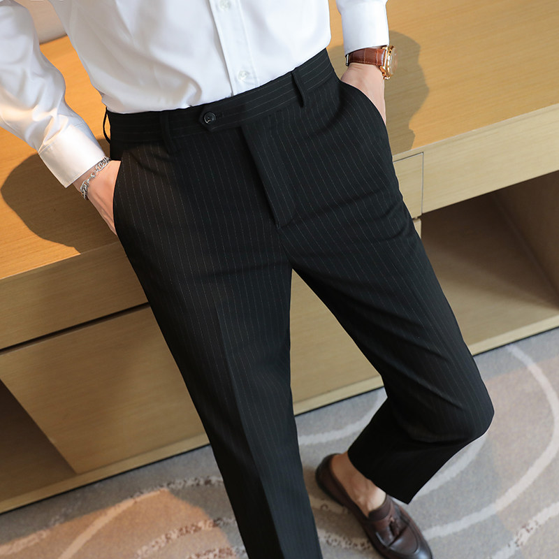 Men's Premium Striped Trousers - Men'S Urban Formal Wear ulasan dan harga