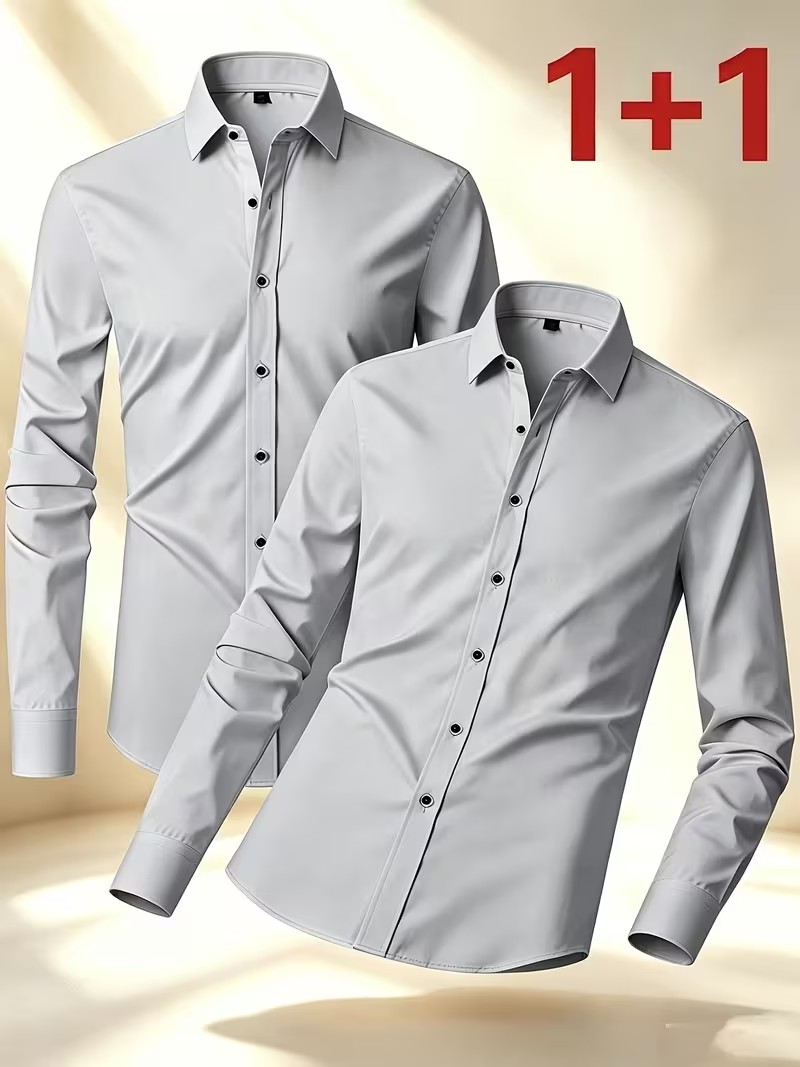 Spring/Autumn Wear Button Shir - Men'S Semi Formal Office Wear ulasan dan harga