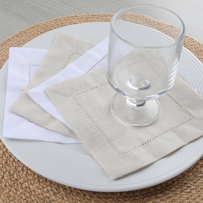 Set of 50 White Linen Hemstitc - Monogrammed Handkerchief ulasan dan harga