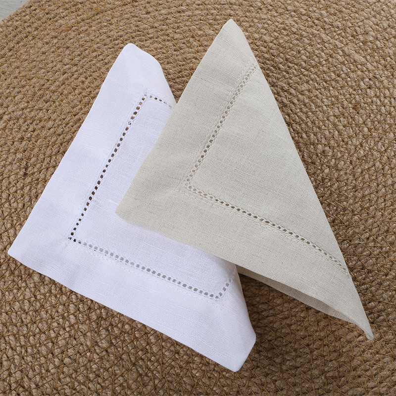 Set of 50 White Linen Hemstitc - Monogrammed Handkerchief ulasan dan harga